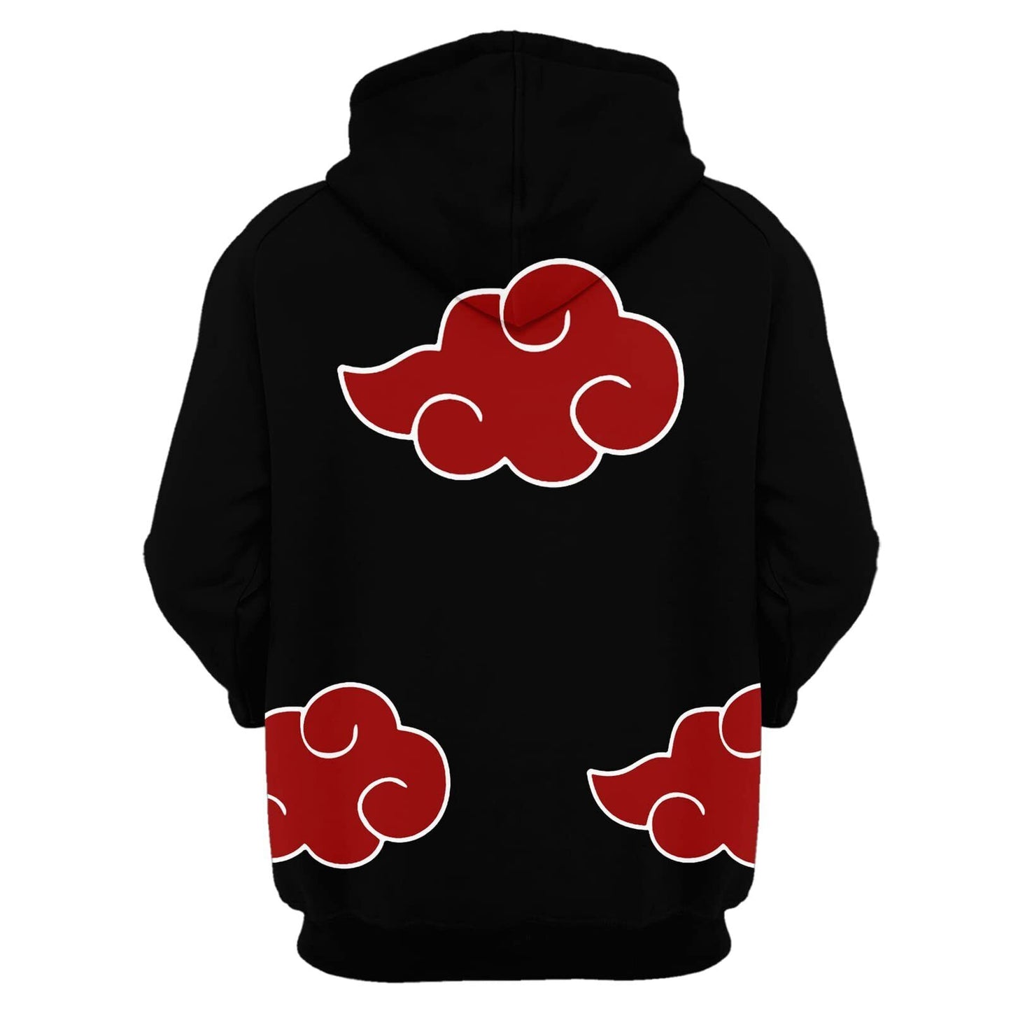 Anime Naruto Akatsuki Cloud Hoodie Sweatshirt Pull-Over Sweater Shirt W/Hood BLK