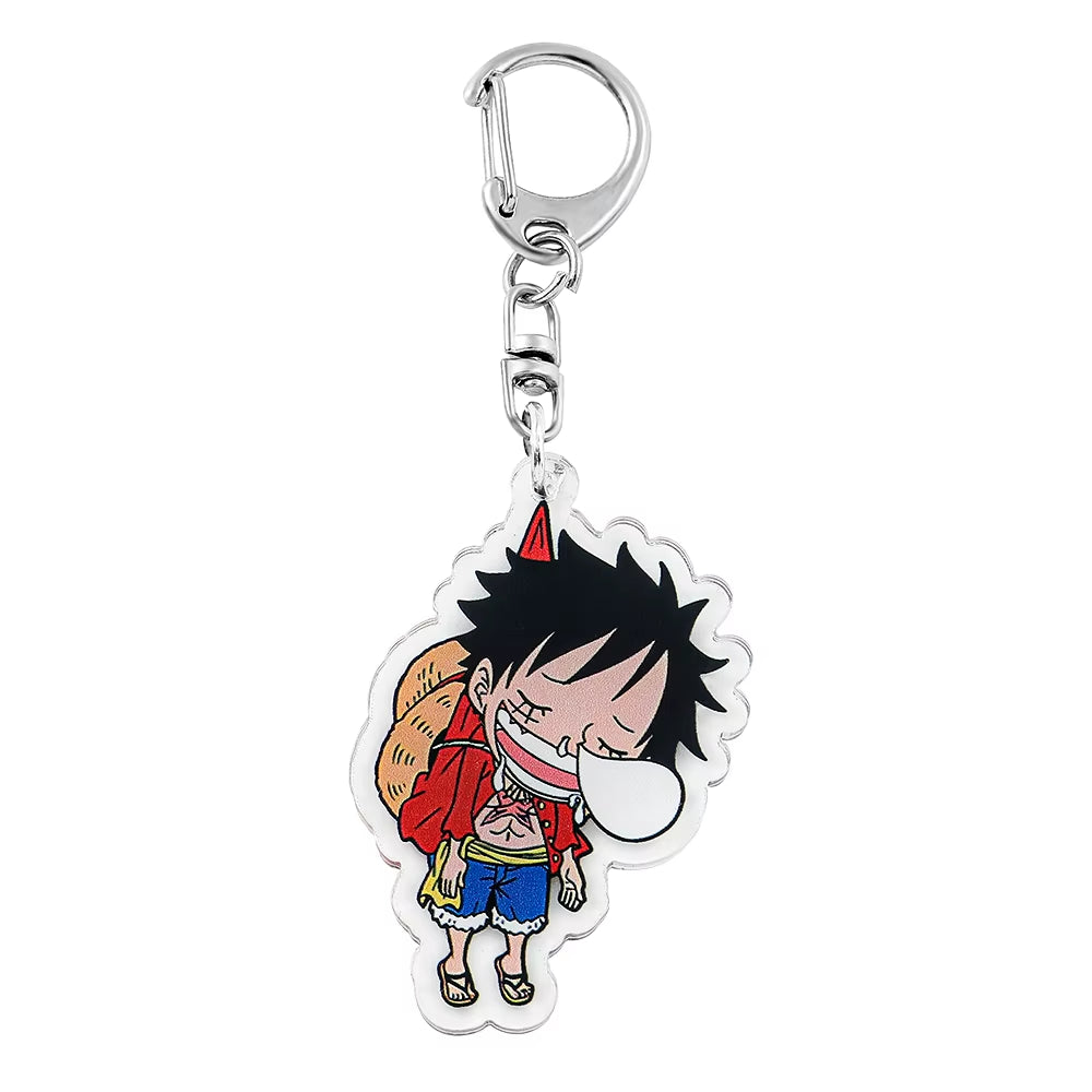 Anime ONE PIECE Keychain Cartoon Figure Monkey D Luffy and Roronoa Zoro