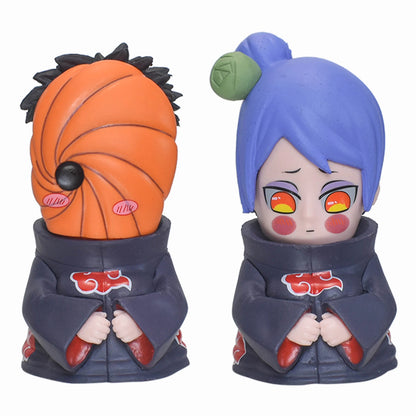 6Pcs/Set Naruto Amine Figure Shippuden Action Figures Q Version Cute Akatsuki Itachi Pain Obito Model Doll Collection Toys Gift